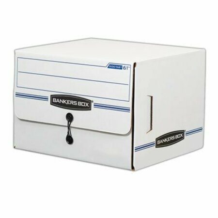 FELLOWES BankersBox, SIDE-TAB STORAGE BOXES, LETTER FILES, WHITE/BLUE, 12PK 00061